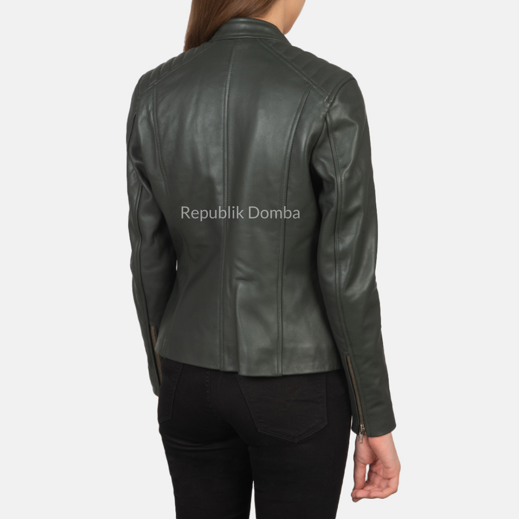 Jaket Kulit Wanita Casual - WC 406 - Detail Hardware dan Jahitan
