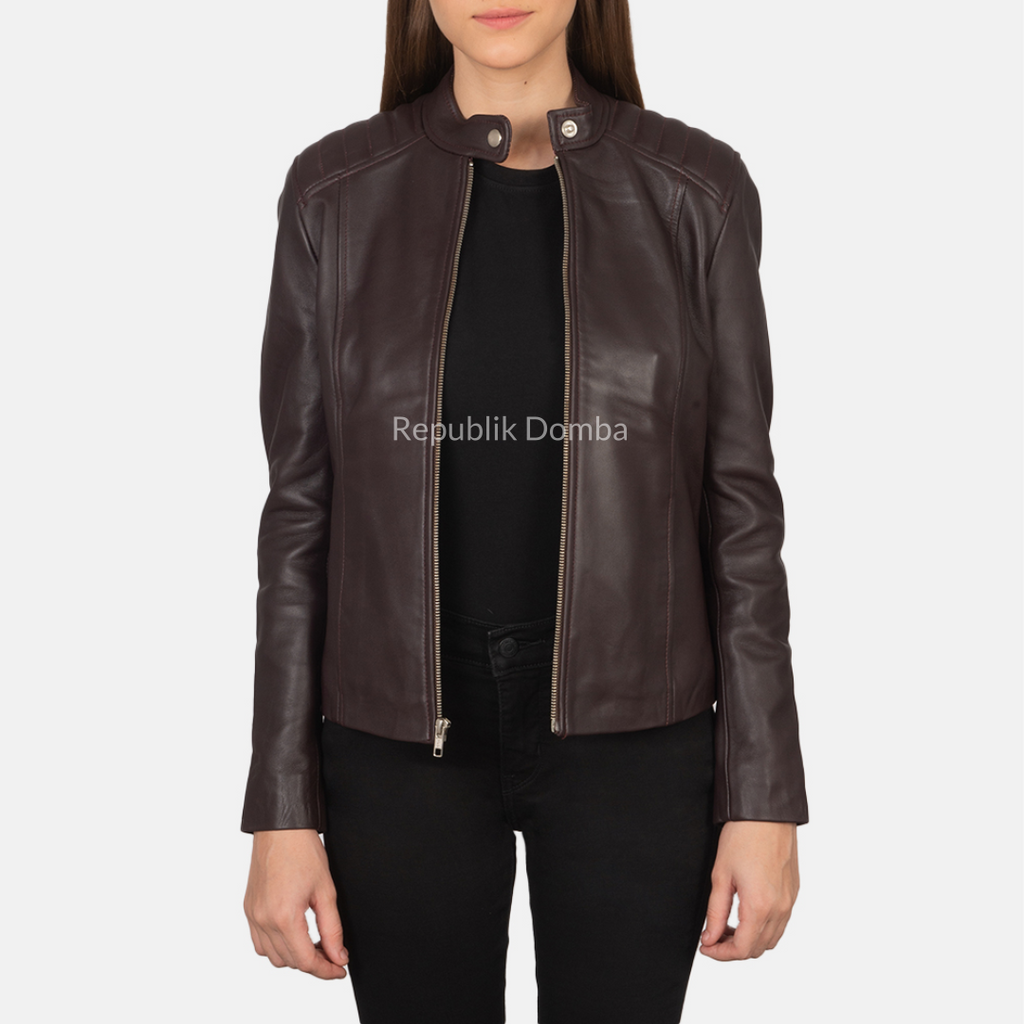 Jaket Kulit Wanita Casual - WC 407 - Detail Bahan Kulit Domba