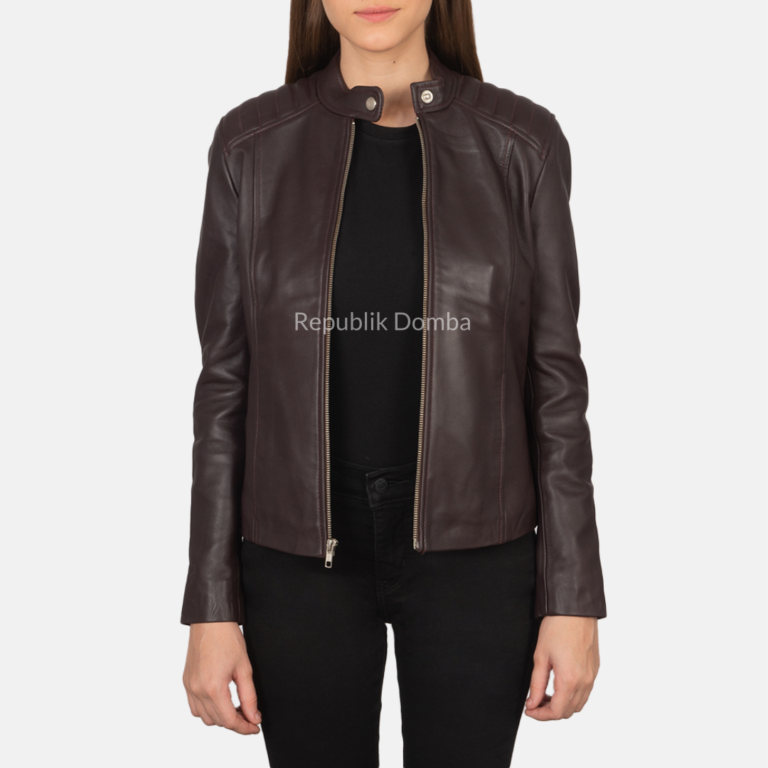 Jaket Kulit Wanita Casual - WC 407 - Detail Bahan Kulit Domba