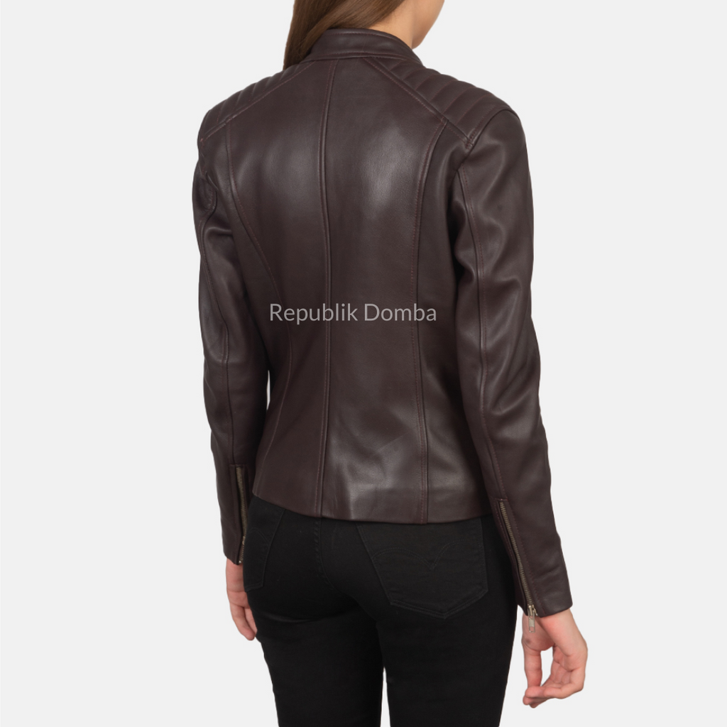 Jaket Kulit Wanita Casual - WC 407 - Detail Hardware dan Jahitan