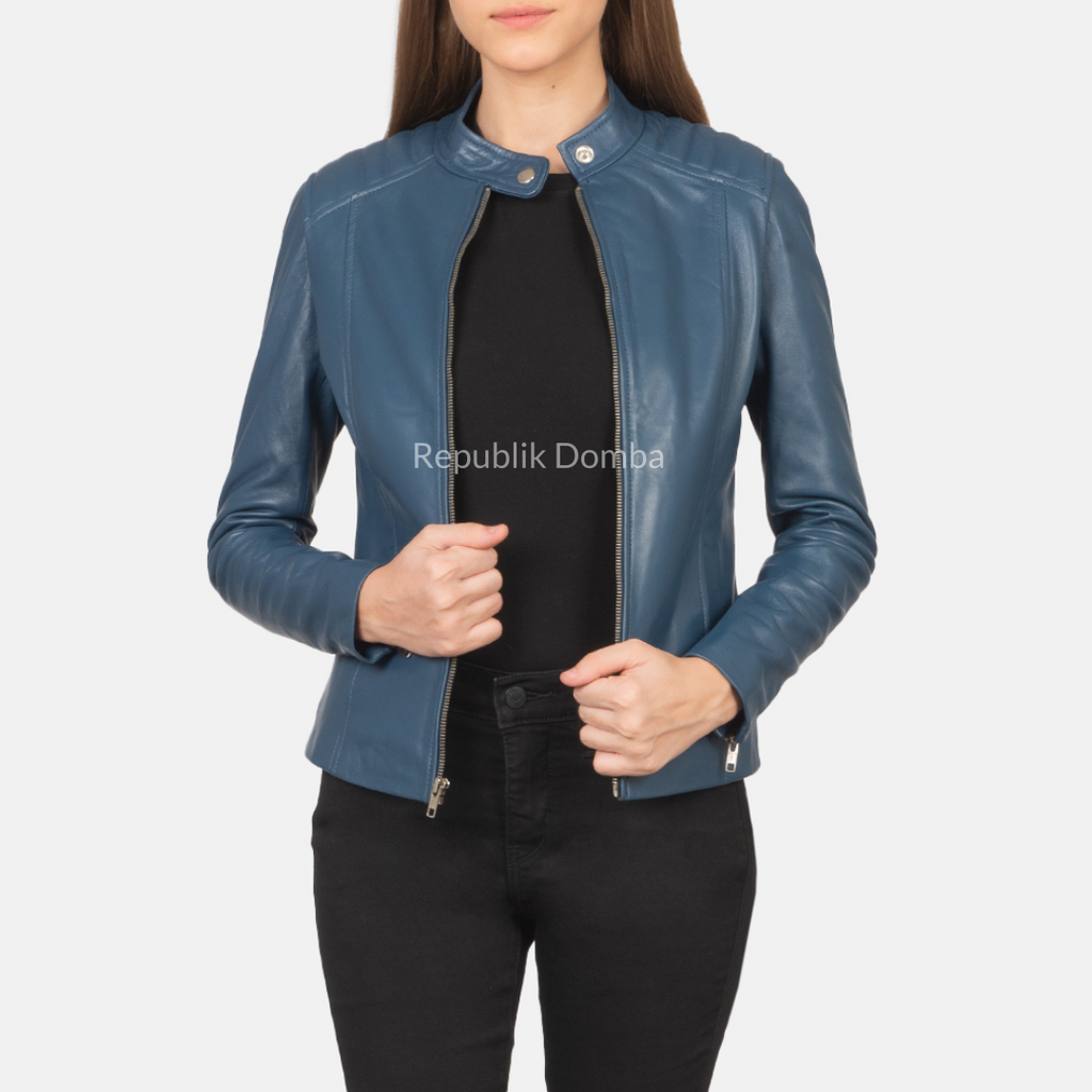 Jaket Kulit Wanita Casual - WC 408 - Detail Bahan Kulit Domba