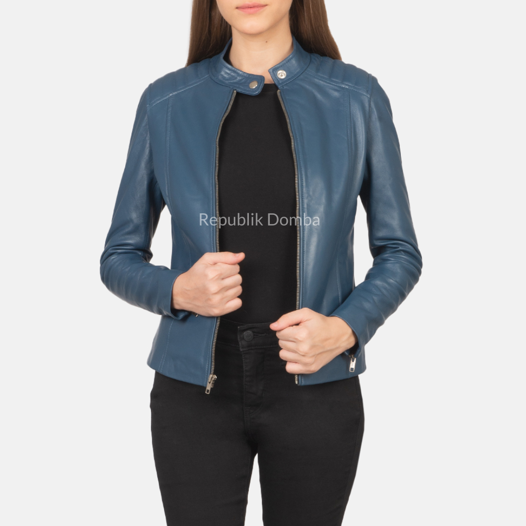 Jaket Kulit Wanita Casual - WC 408 - Detail Bahan Kulit Domba