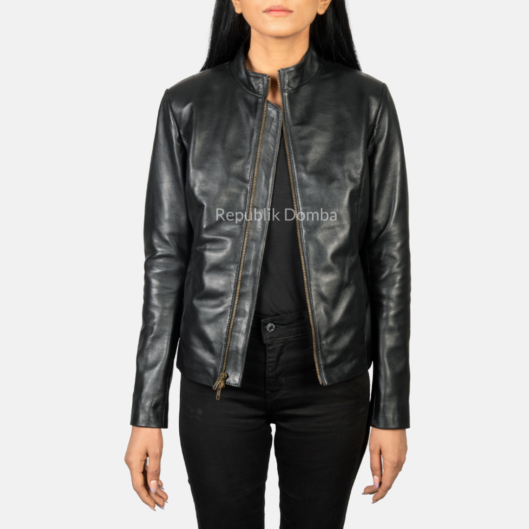 Jaket Kulit Wanita Casual - WC 409 - Detail Bahan Kulit Domba