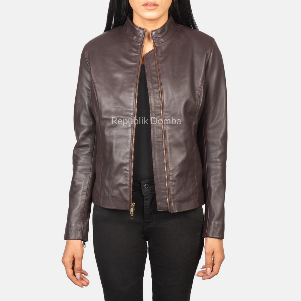 Jaket Kulit Wanita Casual - WC 410 - Detail Bahan Kulit Domba