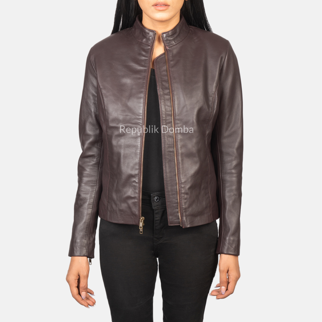 Jaket Kulit Wanita Casual - WC 410 - Detail Bahan Kulit Domba