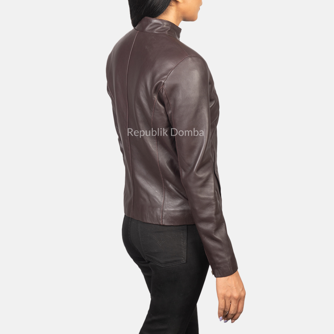Jaket Kulit Wanita Casual - WC 410 - Detail Hardware dan Jahitan