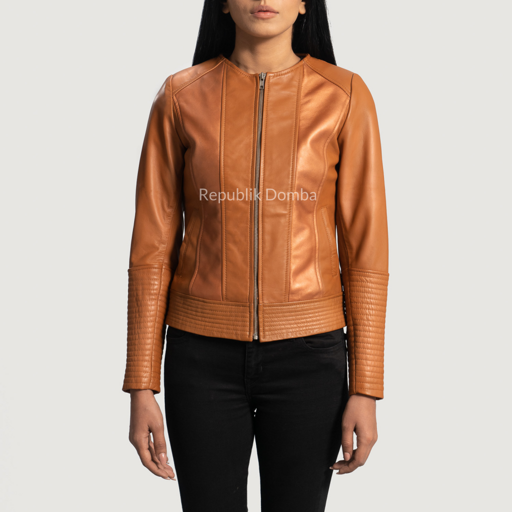 Jaket Kulit Wanita Casual - WC 411 - Tampak Depan