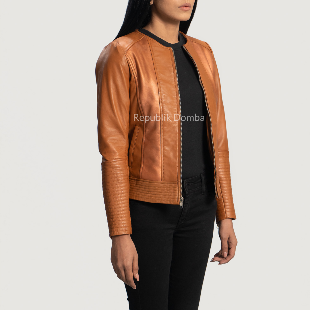 Jaket Kulit Wanita Casual - WC 411 - Tampak Belakang