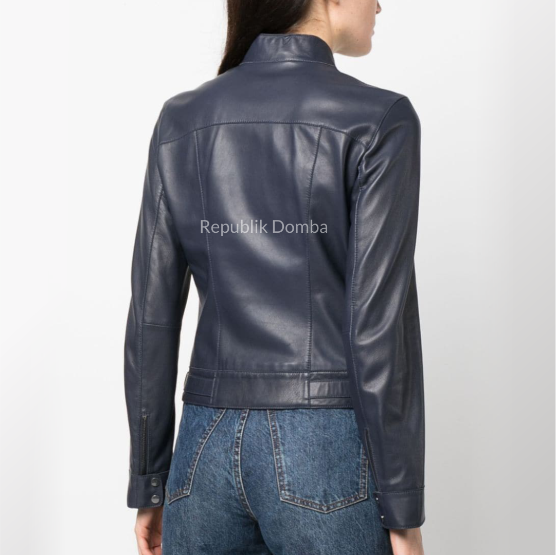 Jaket Kulit Wanita Casual - WC 419 - Detail Hardware dan Jahitan