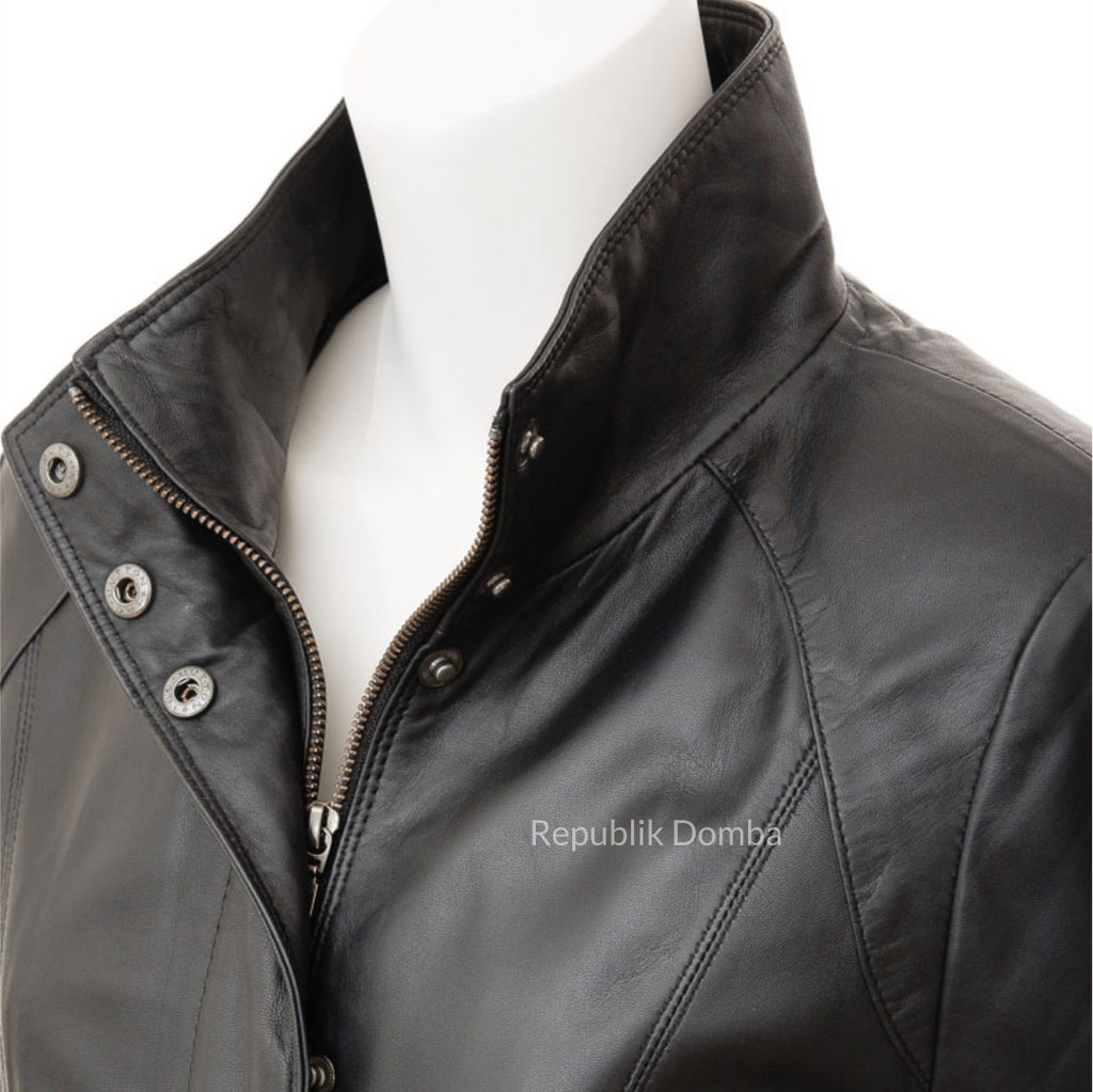 Jaket Kulit Wanita Casual - WC 422 - Tampak Samping