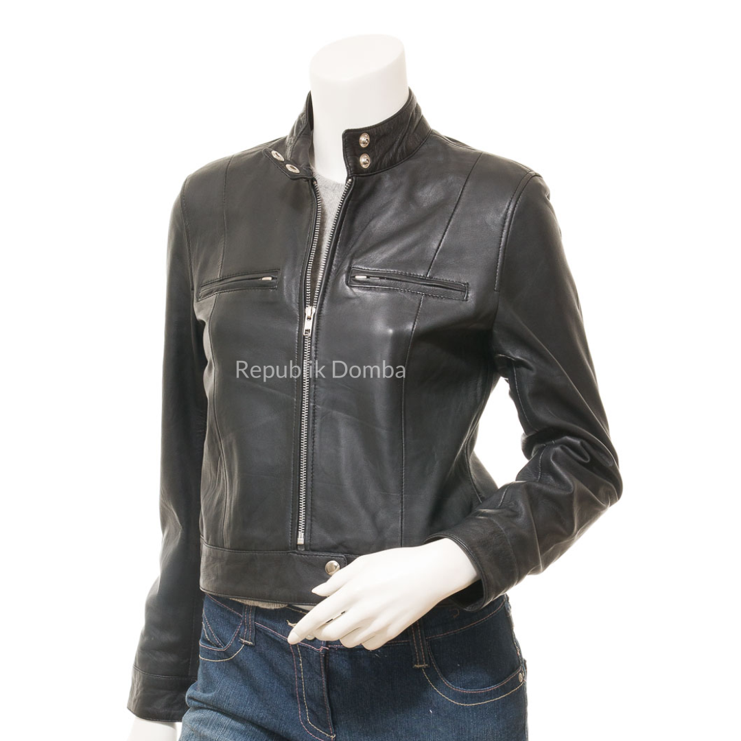 Jaket Kulit Wanita Casual - WC 423 - Tampak Depan