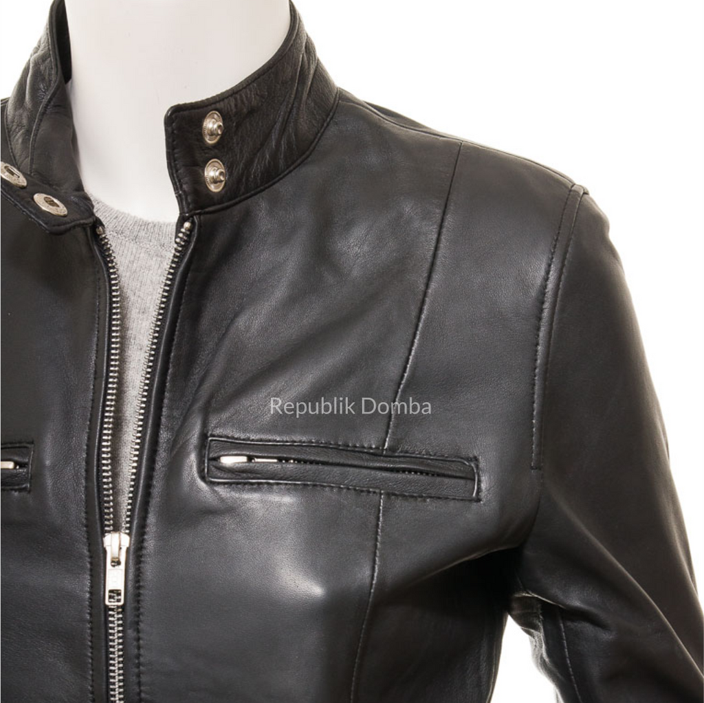 Jaket Kulit Wanita Casual - WC 423 - Tampak Samping