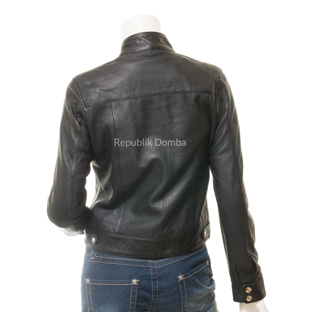 Jaket Kulit Wanita Casual - WC 423 - Detail Hardware dan Jahitan
