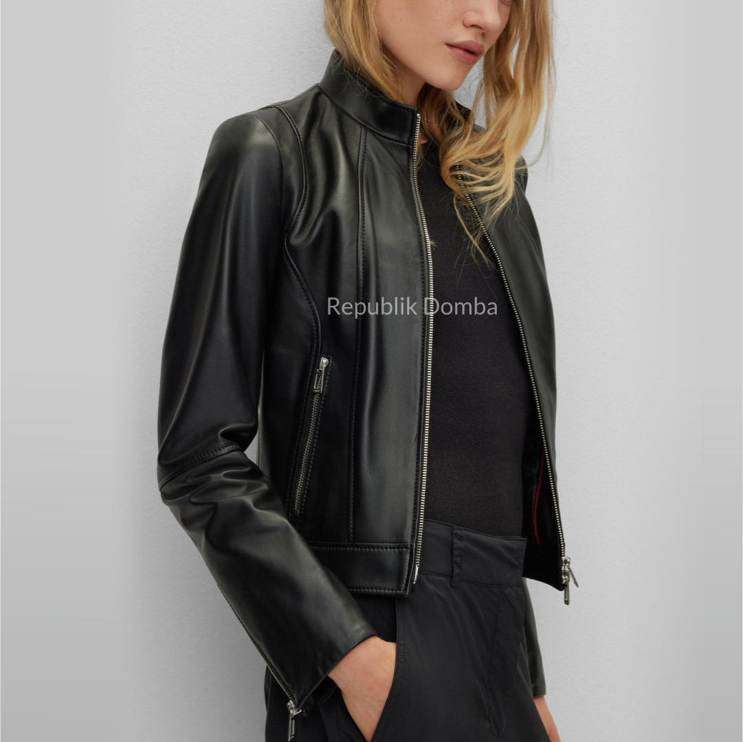 Jaket Kulit Wanita Casual - WC 426 - Detail Hardware dan Jahitan