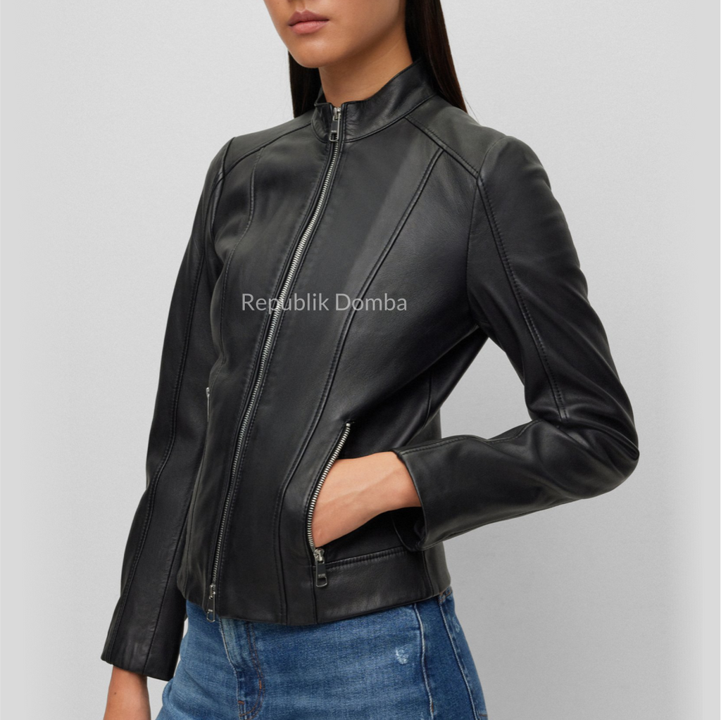 Jaket Kulit Wanita Casual - WC 429 - Tampak Belakang