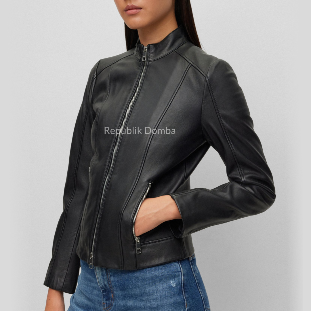 Jaket Kulit Wanita Casual - WC 429 - Tampak Belakang