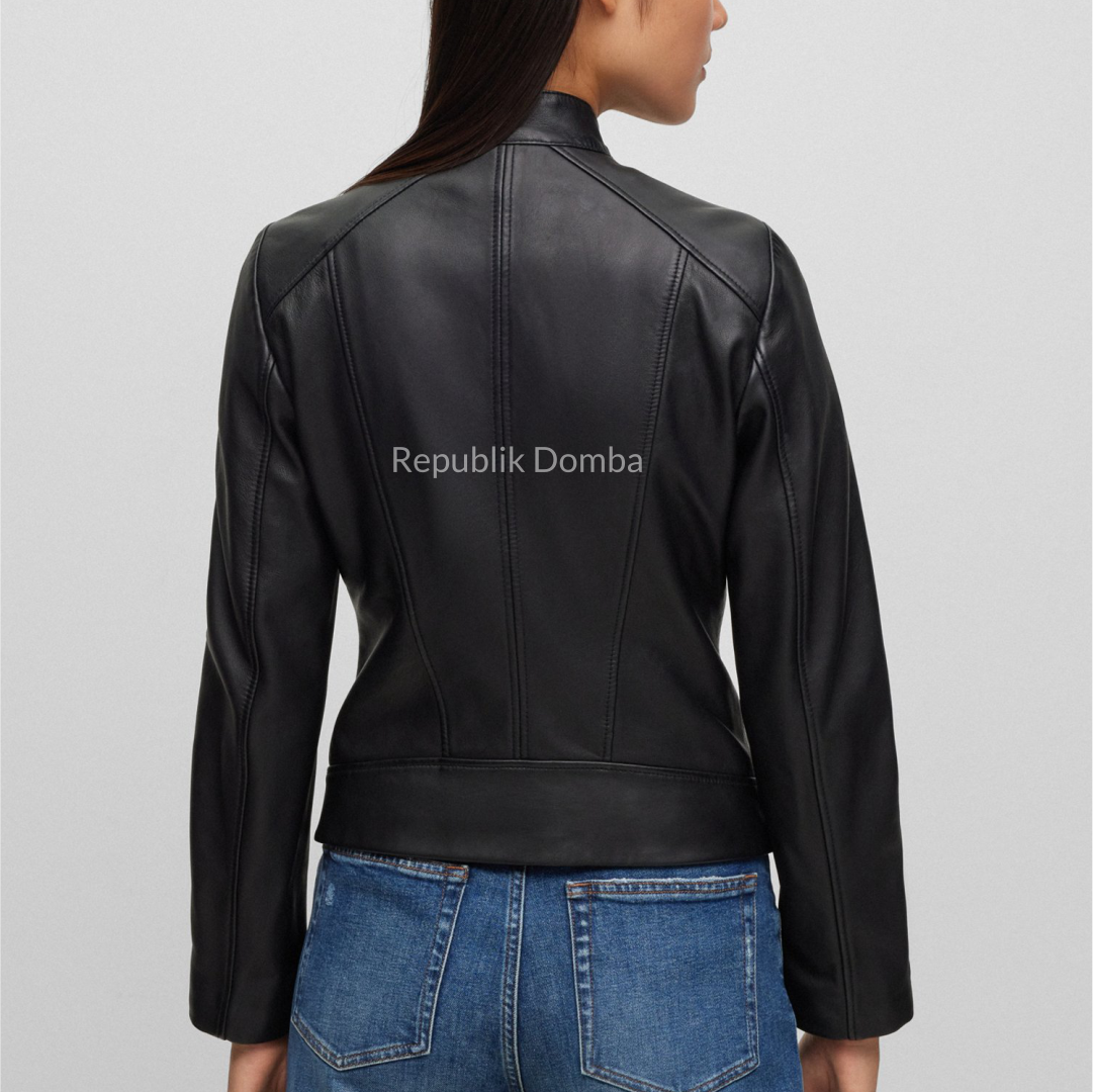 Jaket Kulit Wanita Casual - WC 429 - Detail Hardware dan Jahitan