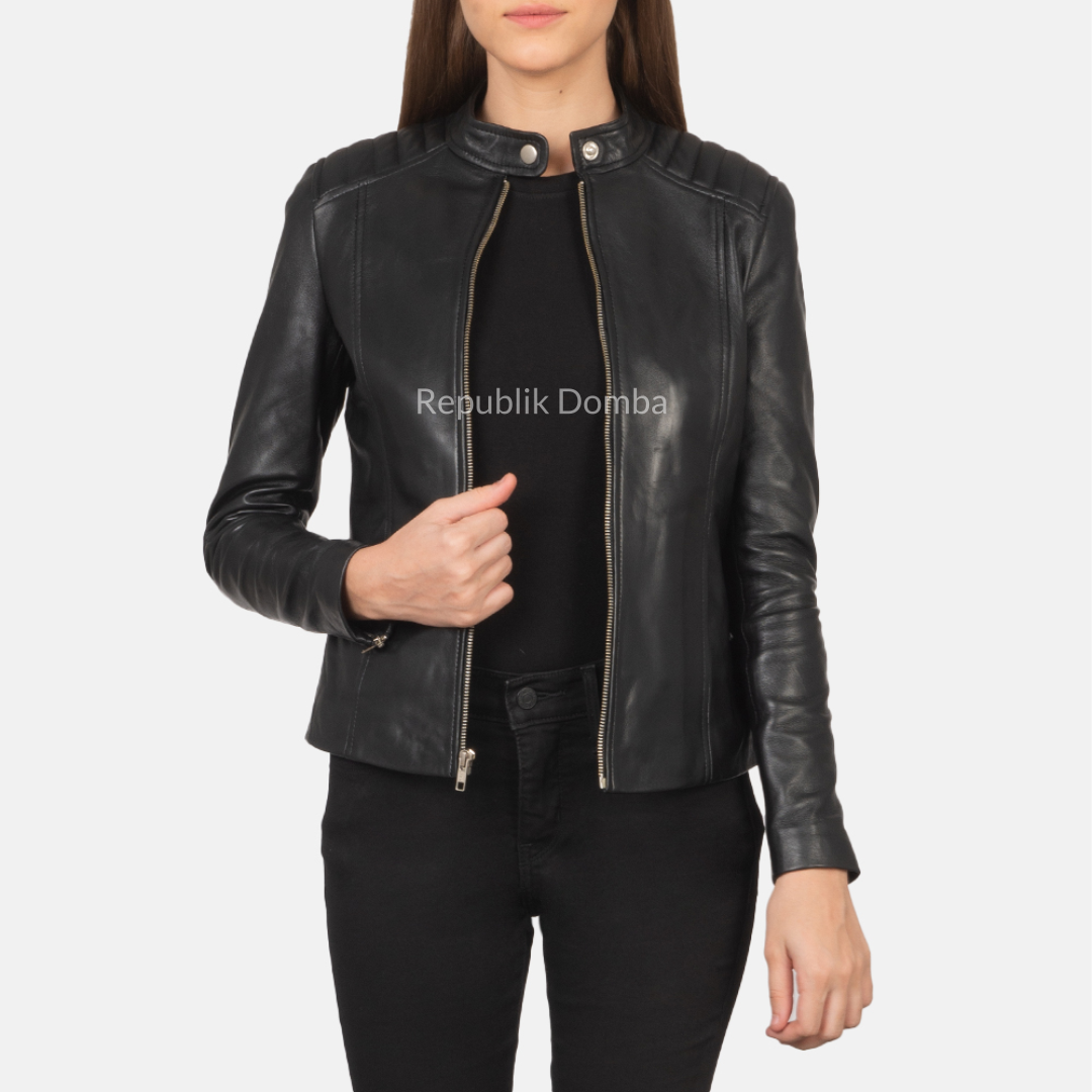 Jaket Kulit Wanita Casual - WC 405 - Detail Bahan Kulit Domba