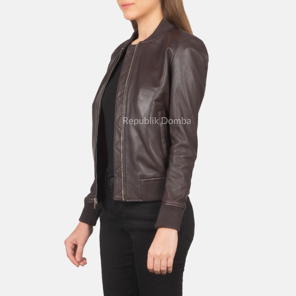 Jaket Kulit Wanita Bomber - WCB 402
