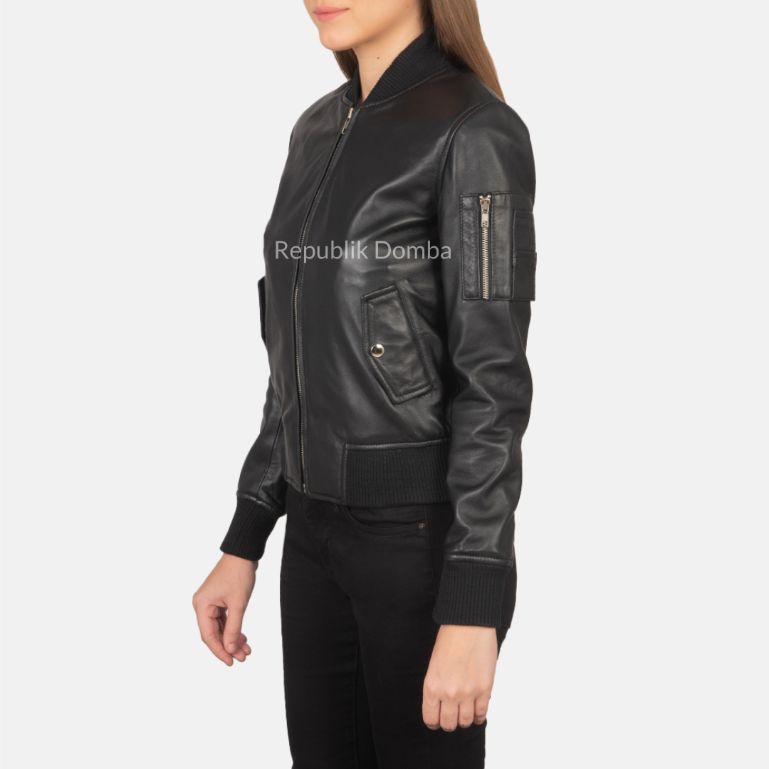 Jaket Kulit Wanita Bomber - WCB 413