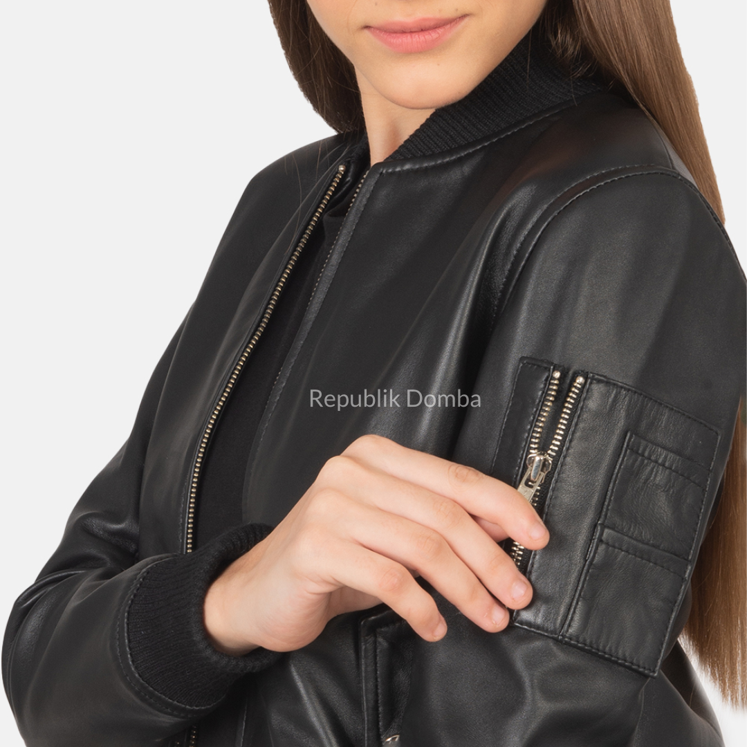 Jaket Kulit Wanita Bomber - WCB 413