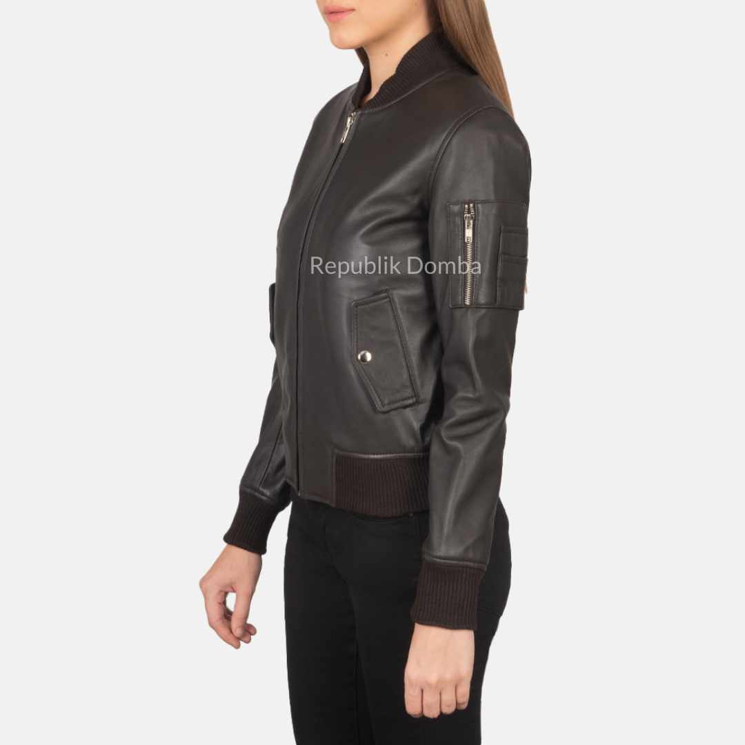 Jaket Kulit Wanita Bomber - WCB 414
