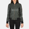 Jaket Kulit Wanita Bomber - WCB 415 - Tampak Depan