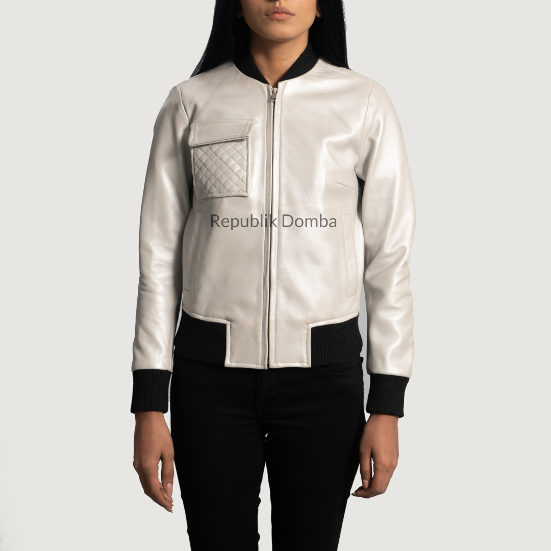 Jaket Kulit Wanita Bomber - WCB 417
