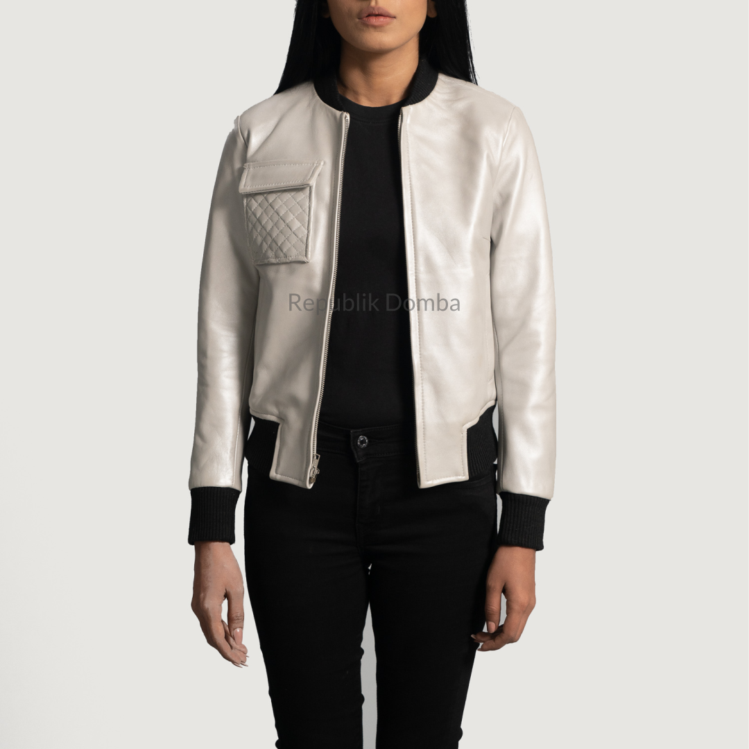 Jaket Kulit Wanita Bomber - WCB 417