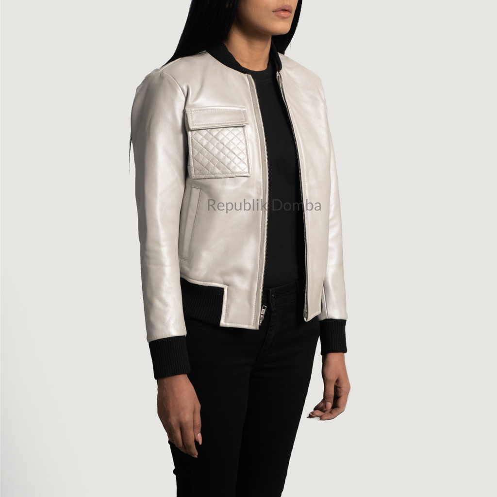 Jaket Kulit Wanita Bomber - WCB 417