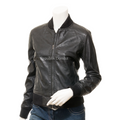 Jaket Kulit Wanita Bomber - WCB 442 - Tampak Depan