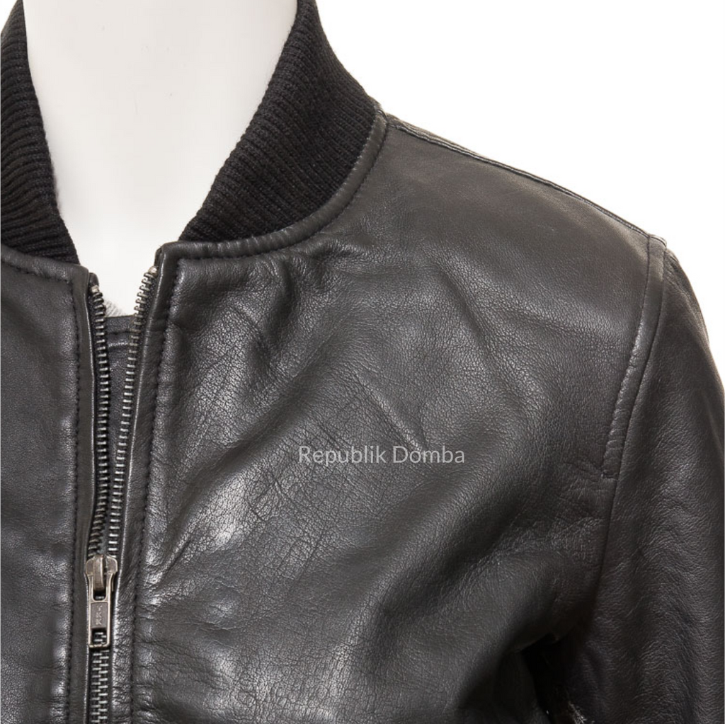 Jaket Kulit Wanita Bomber - WCB 442 - Tampak Samping