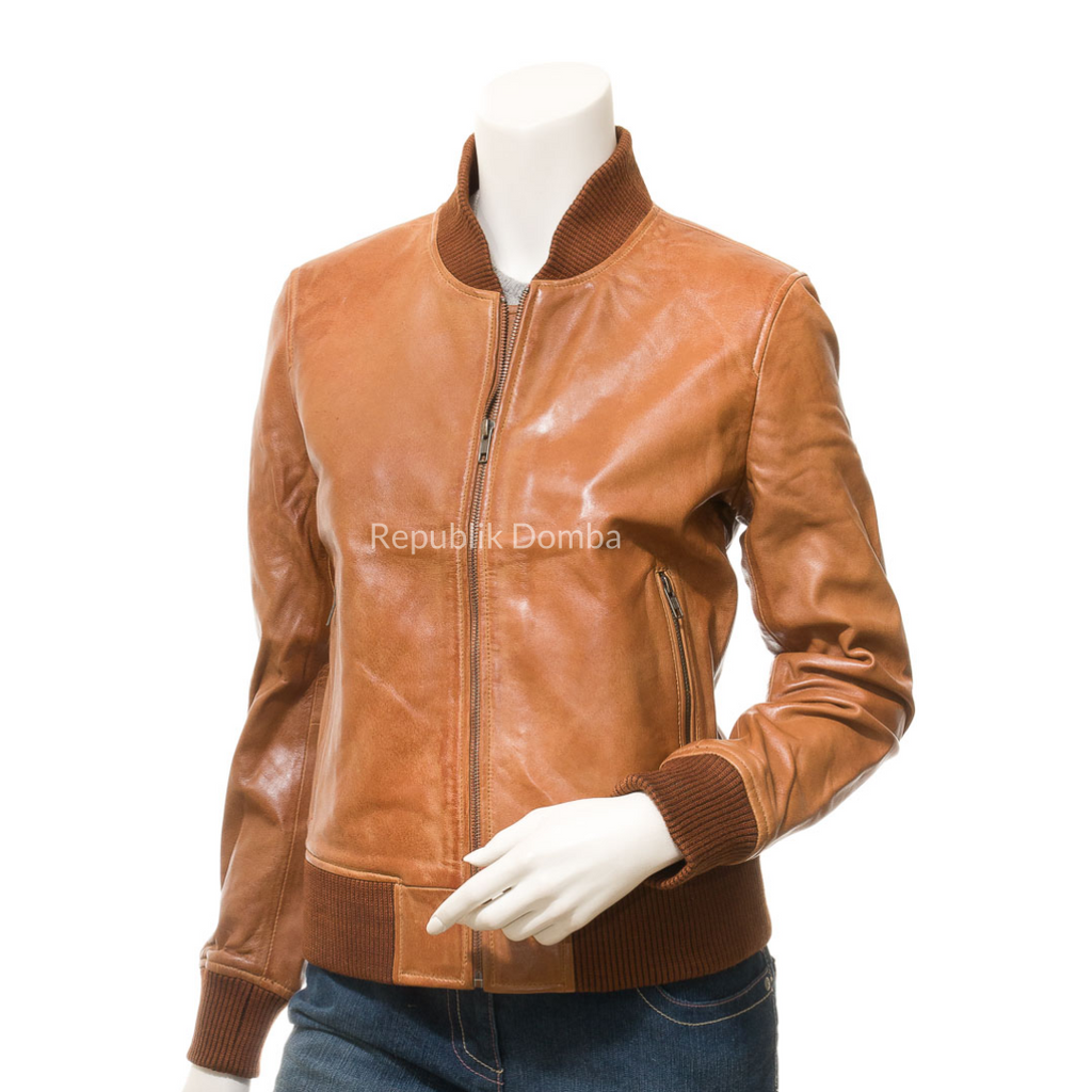 Jaket Kulit Wanita Bomber - WCB 443