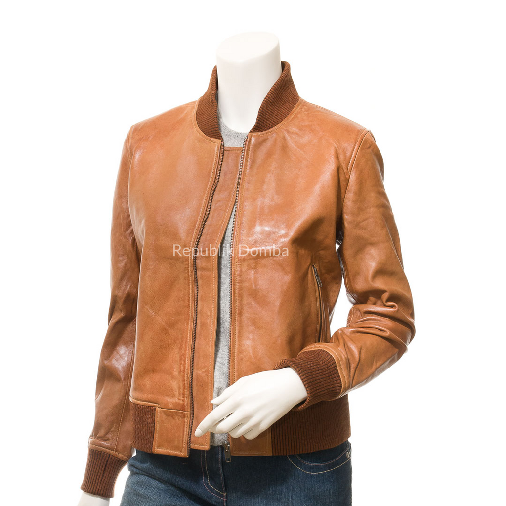 Jaket Kulit Wanita Bomber - WCB 443