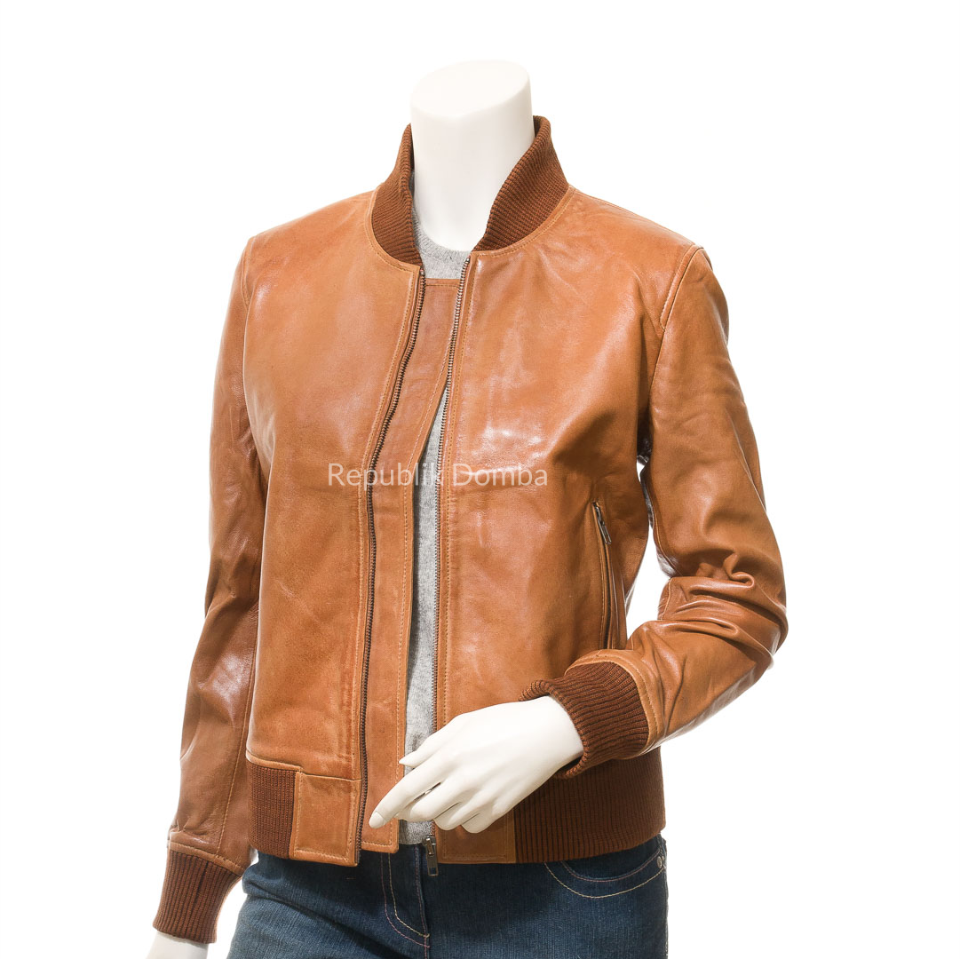 Jaket Kulit Wanita Bomber - WCB 443