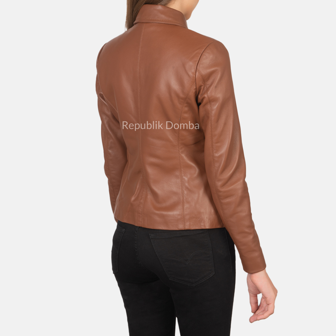 Jaket Kulit Wanita Formal - WF 402 - Detail Hardware dan Jahitan