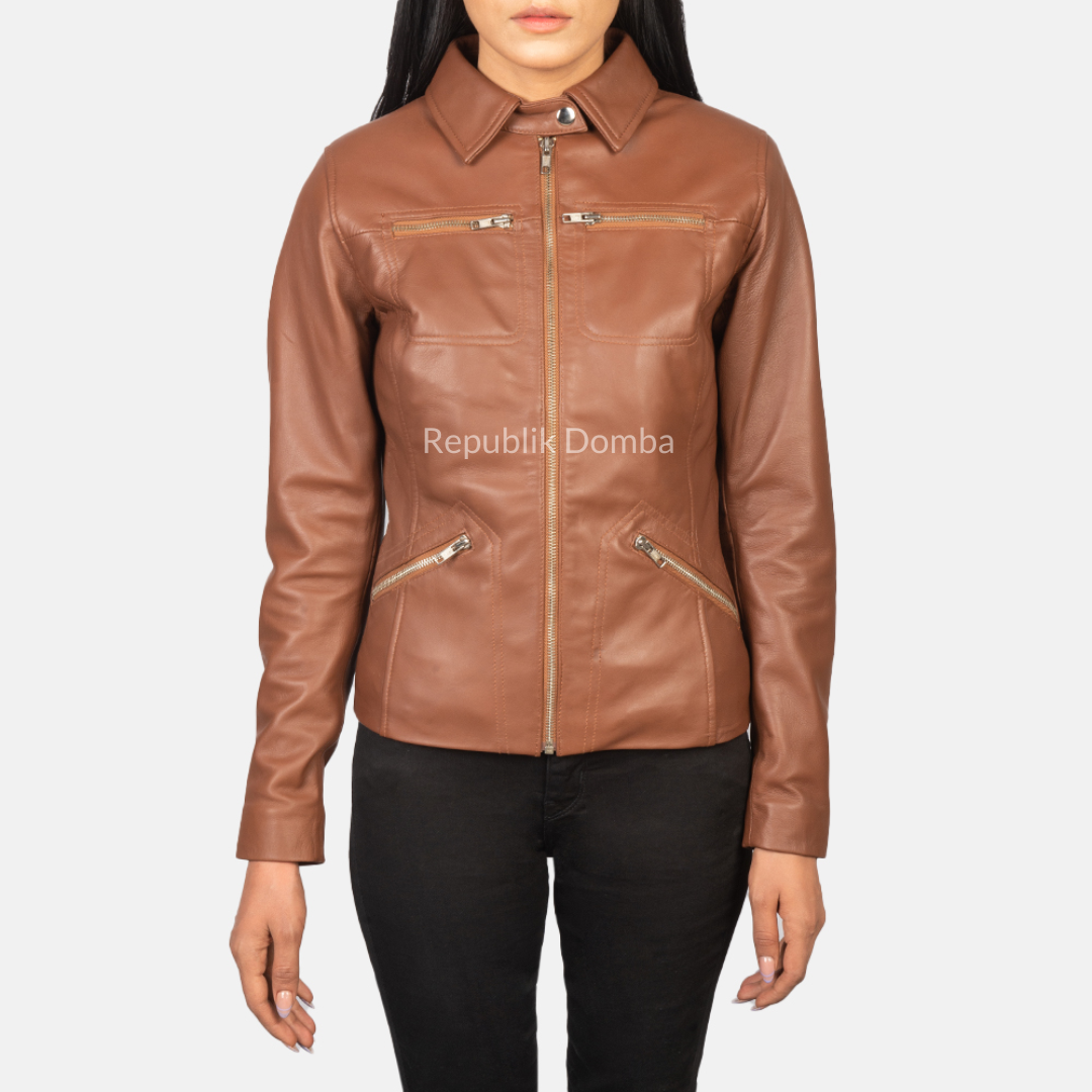Jaket Kulit Wanita Formal - WF 408 - Tampak Depan