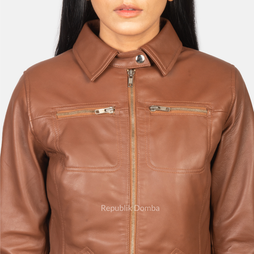 Jaket Kulit Wanita Formal - WF 408 - Tampak Samping