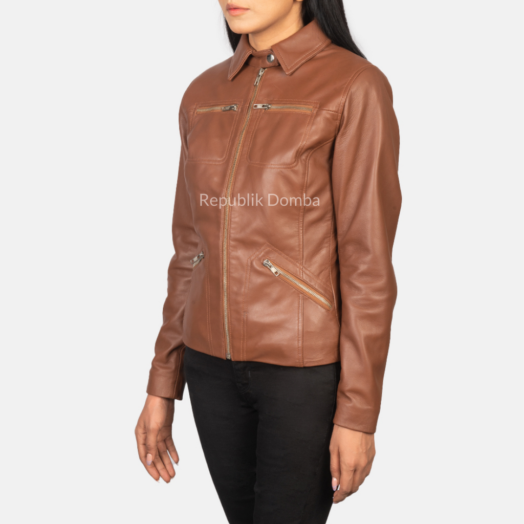 Jaket Kulit Wanita Formal - WF 408 - Tampak Belakang