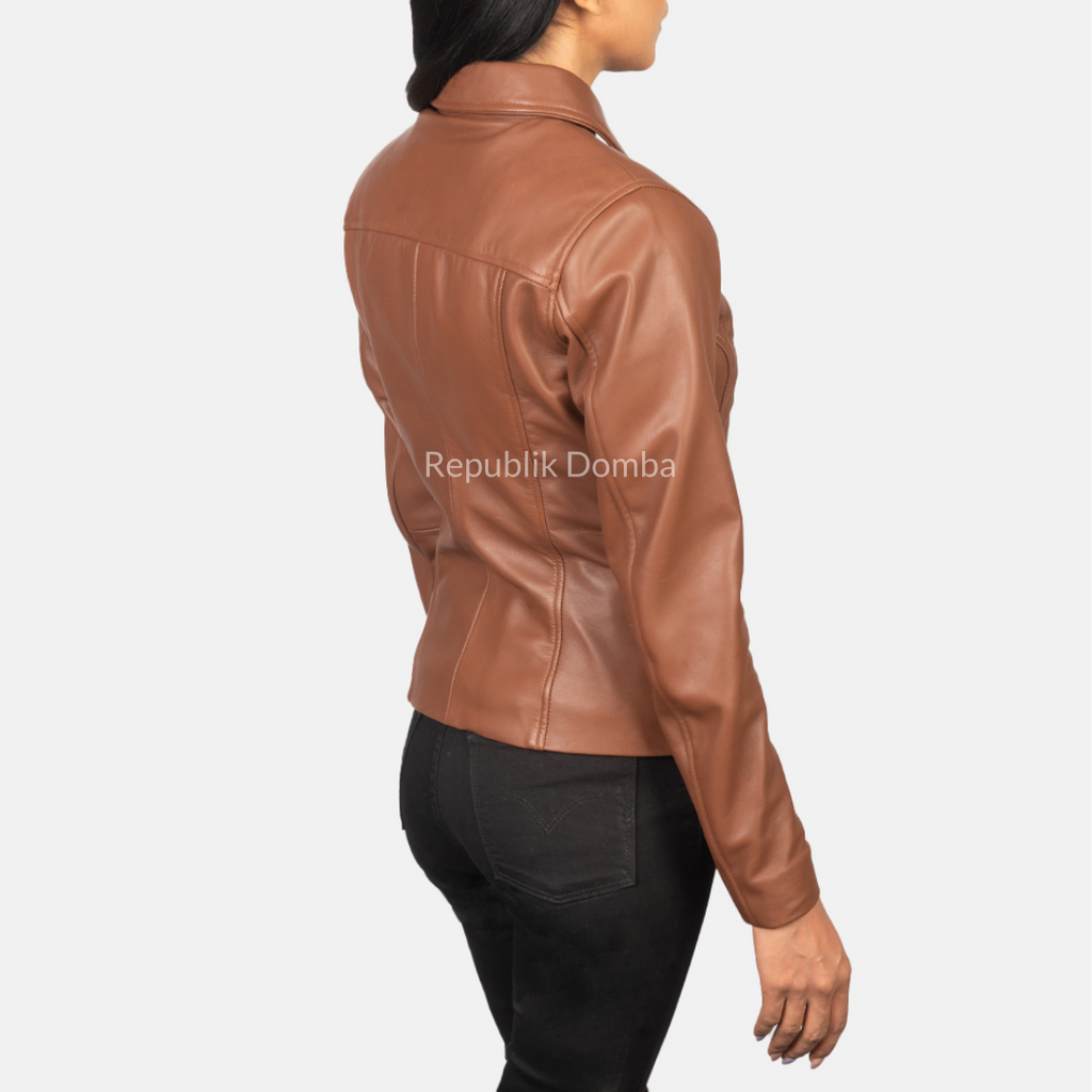 Jaket Kulit Wanita Formal - WF 408 - Detail Hardware dan Jahitan