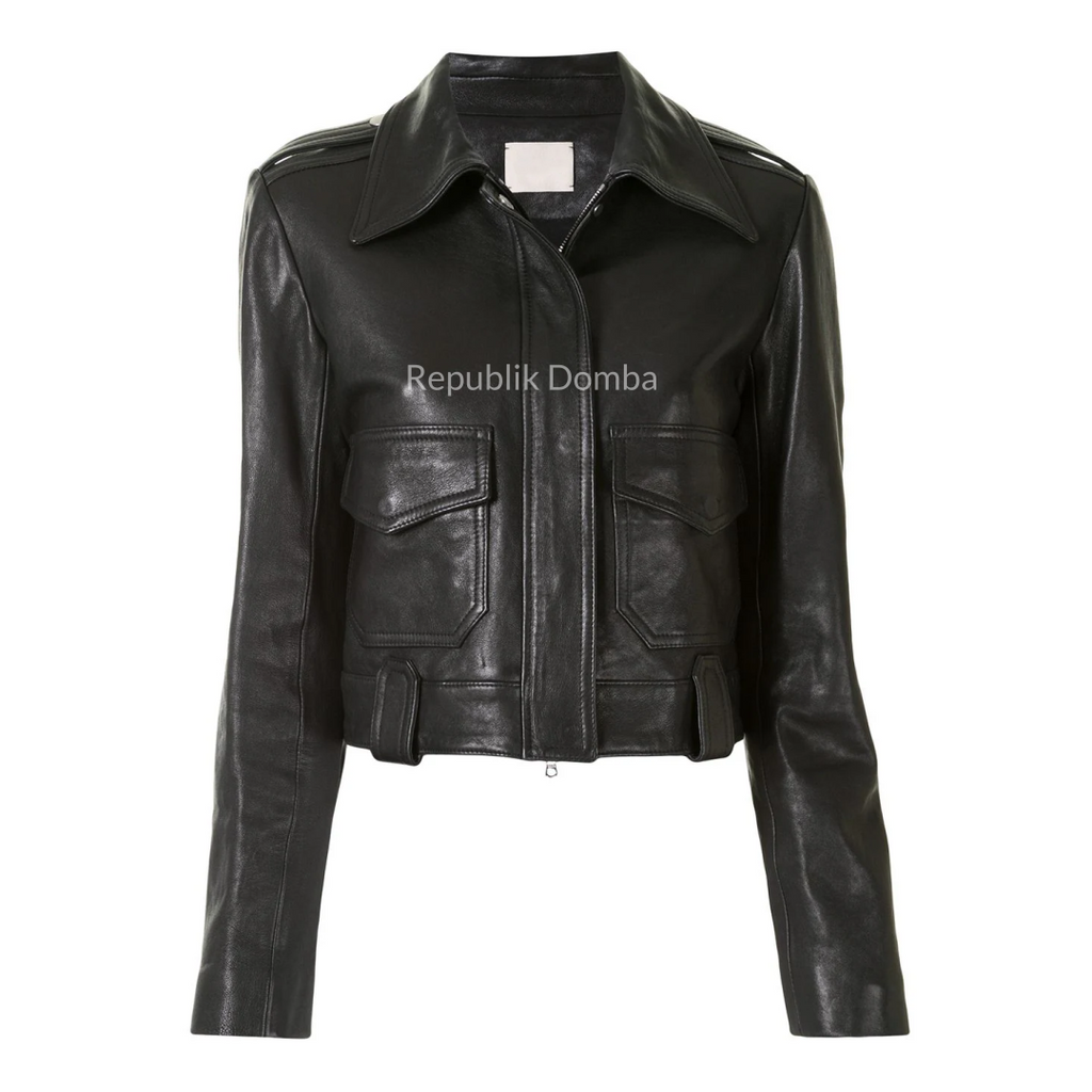 Jaket Kulit Wanita Pilot - WP 405 - Tampak Depan