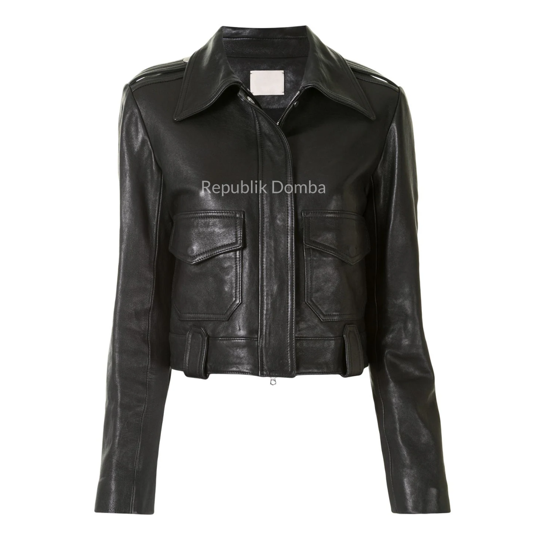 Jaket Kulit Wanita Pilot - WP 405 - Tampak Depan