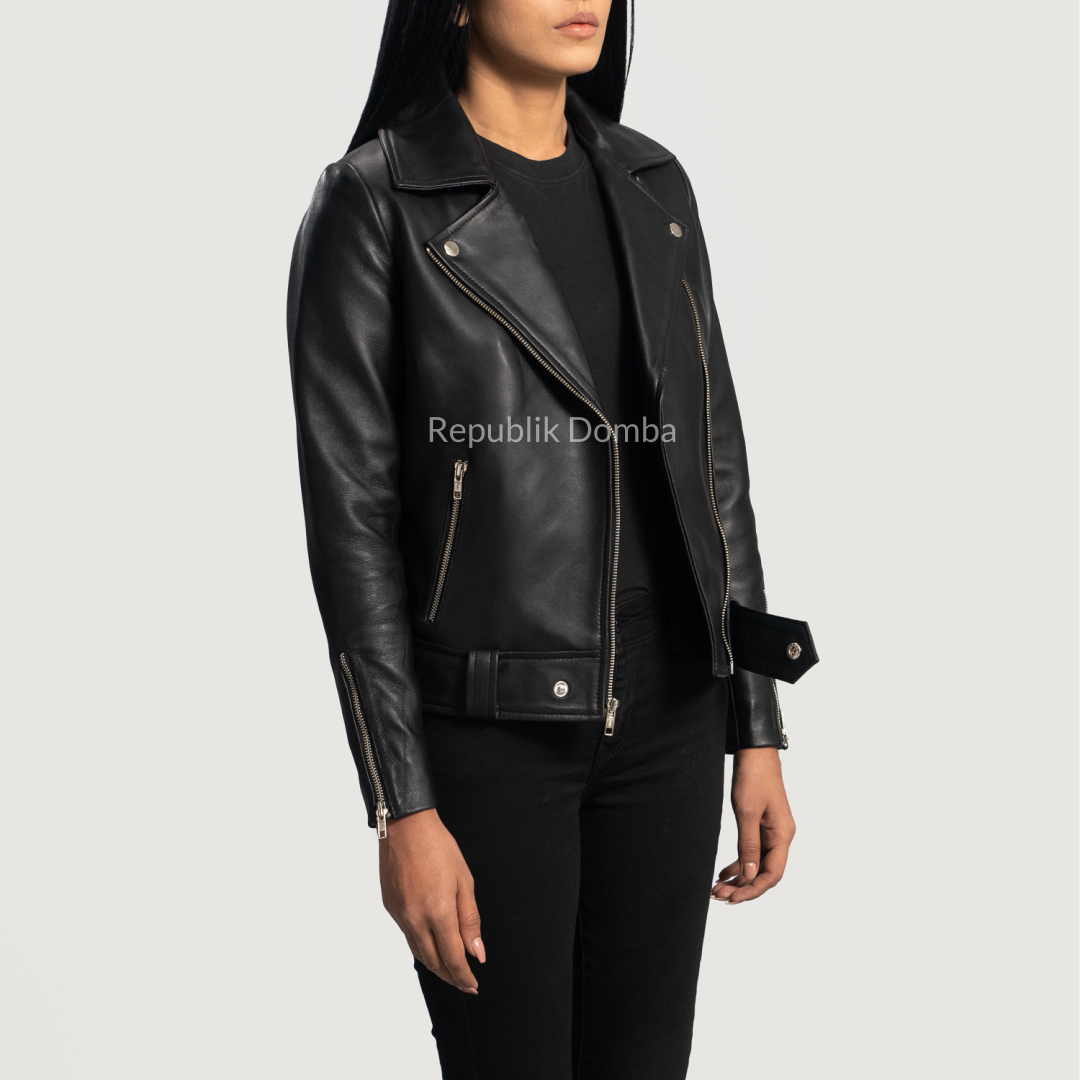 Jaket Kulit Domba Wanita Premium | WS 409 - Tampak Belakang